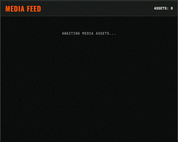 Media Vault Stream Feed displaying scraped image and video assets